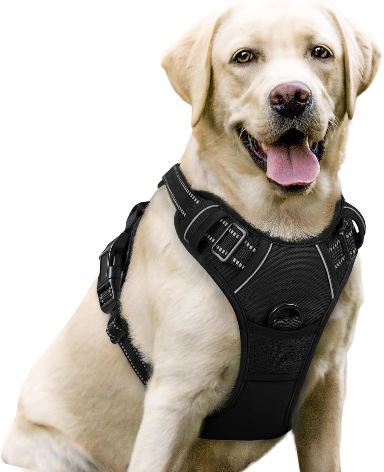 Dog Harness No Pull – Adjustable Soft Padded Vest with 2 Leash Clips, Reflective, No Choke Design, Easy Control Handle