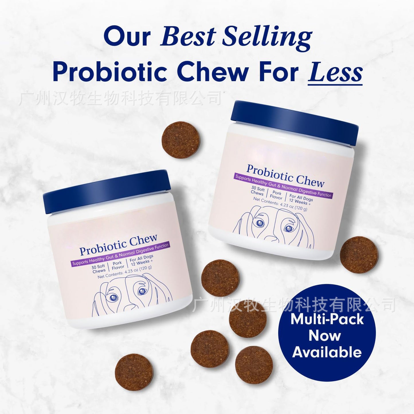 PetLab Co. Probiotic Soft Chews for Dogs – Salmon Flavor – 30 Count – Gut & Allergy Support