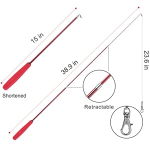 Interactive Cat Wand Toy Set – Telescopic Wand with Feather, Worm, Fish & Butterfly Refills – Exercise Toy for Indoor Cats