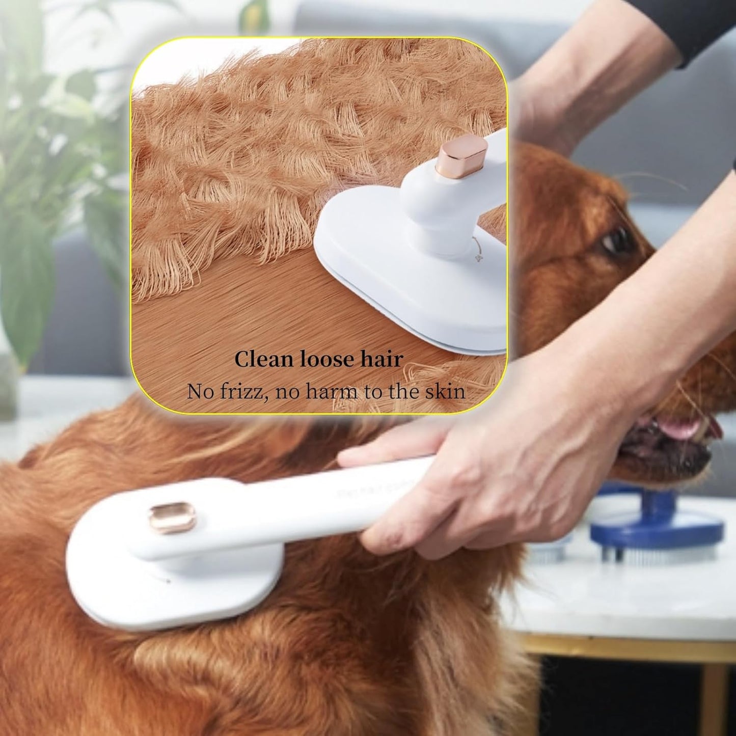 3PCS Self-Cleaning Pet Grooming Brush – Cat & Dog Shedding Brush with Release Button for Short to Long Hair, Anti-Static & Massage Design