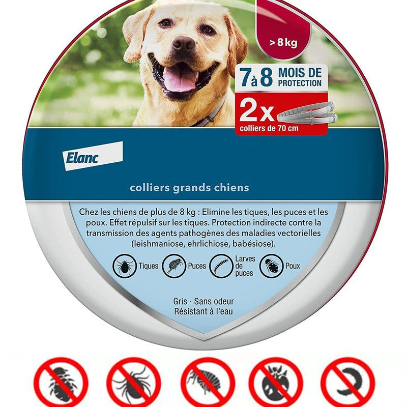 Flea and Tick Collar for Large Dogs – 8-Month Protection – Adjustable Waterproof Design