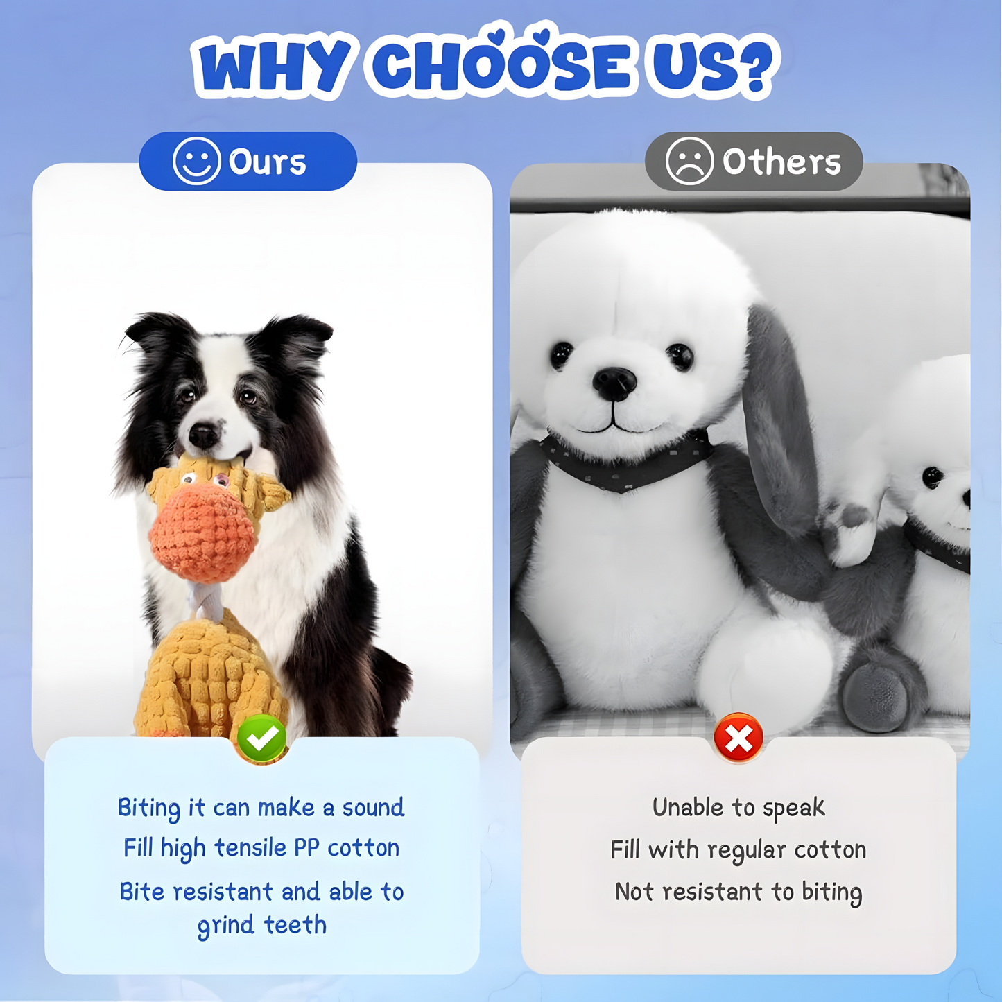 2025 Upgrade Indestructible Squeaky Plush Dog Toys for Aggressive Chewers – Crinkle Interactive Teething Toys for Small, Medium & Large Breeds