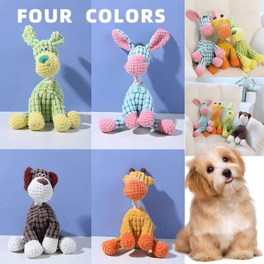 2025 Upgrade Indestructible Squeaky Plush Dog Toys for Aggressive Chewers – Crinkle Interactive Teething Toys for Small, Medium & Large Breeds