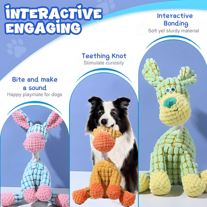 2025 Upgrade Indestructible Squeaky Plush Dog Toys for Aggressive Chewers – Crinkle Interactive Teething Toys for Small, Medium & Large Breeds