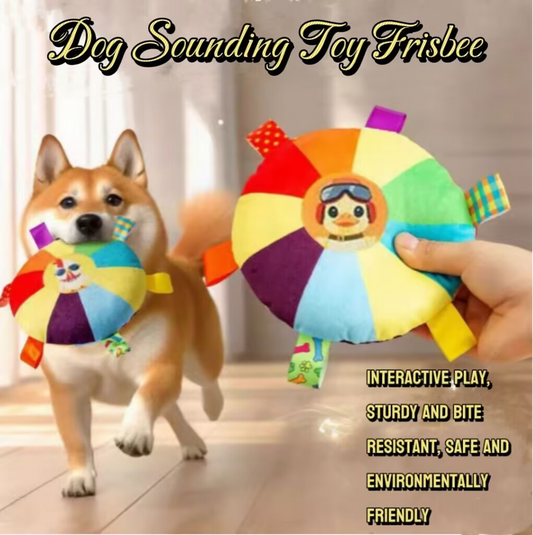 Flying Molars Bite-Resistant Dog Frisbee – Soft Plush Animal Disc with Bell | 15cm Interactive Chew Toy for Small & Medium Dogs (Chick, Duckling, Shark, Seal)